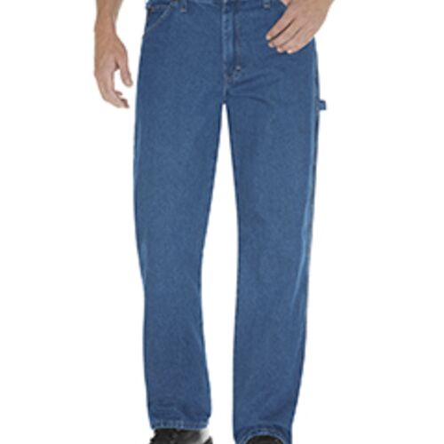 Unisex Relaxed Fit Stonewashed Carpenter Denim Jean Pant Thumbnail