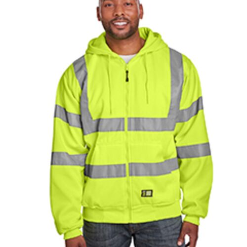 Men's Berne Hi-Vis Class 3 Lined Hooded Sweatshirt Thumbnail