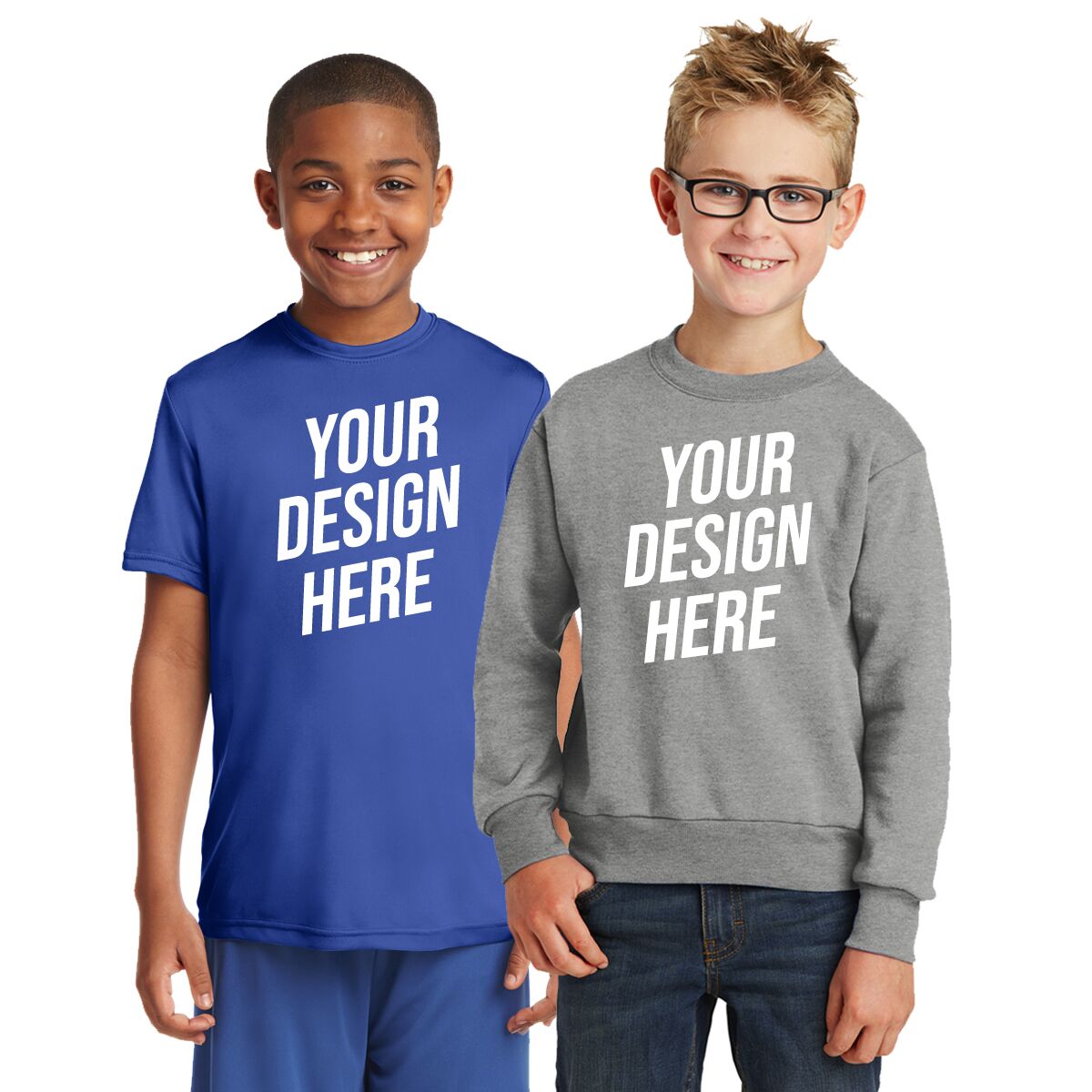 custom youth apparel, kids printed t-shirts, embroidered school uniforms, youth spiritwear, branded team shirts for kids, personalized children’s clothing